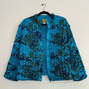 Ruby Rd Blue and Green Puffer Jacket